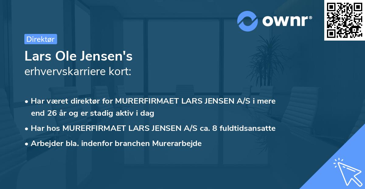Lars Ole Jensen's erhvervskarriere kort