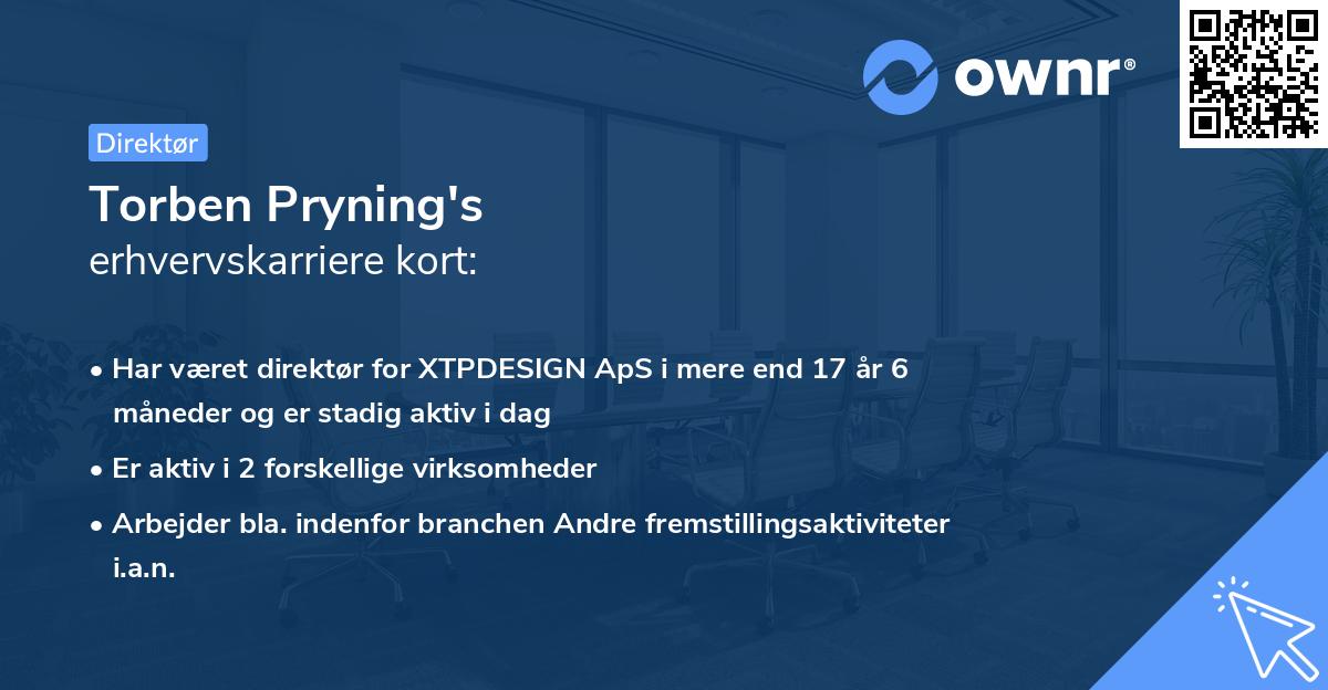 Torben Pryning's erhvervskarriere kort
