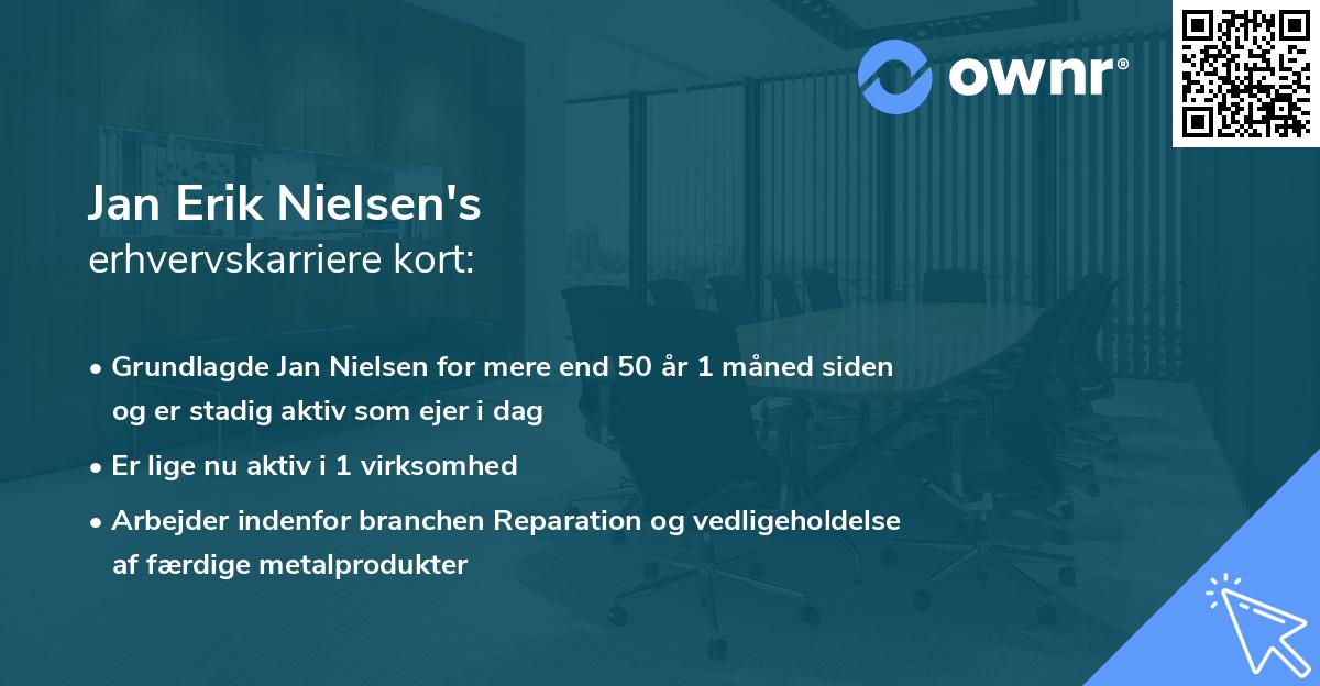 Jan Erik Nielsen's erhvervskarriere kort