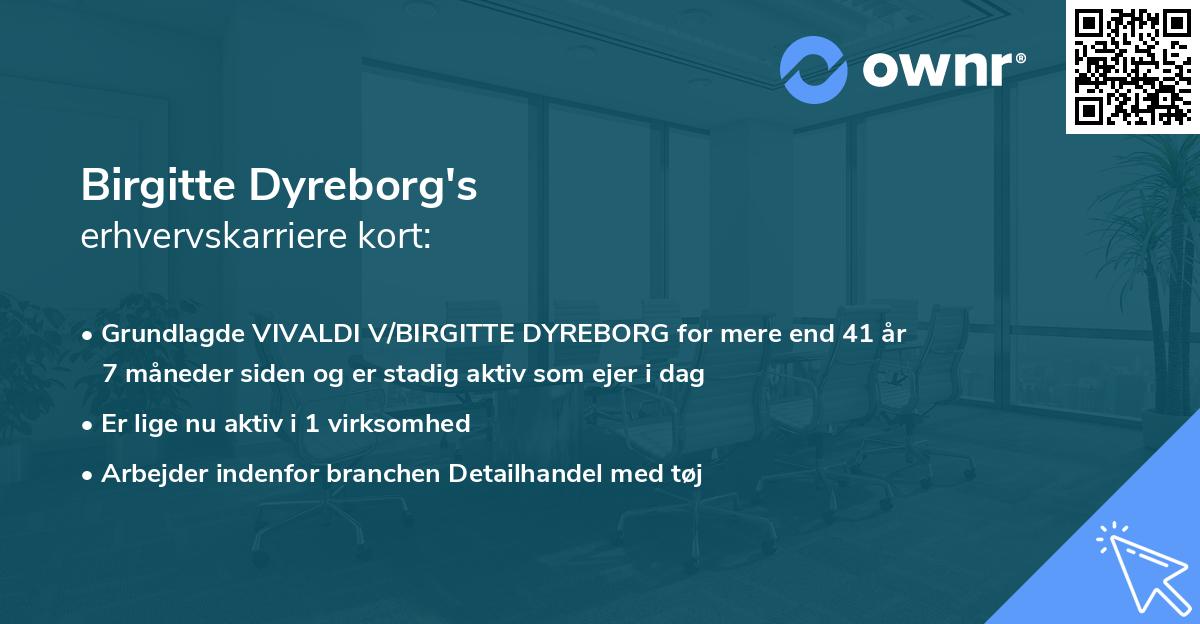 Birgitte Dyreborg's erhvervskarriere kort