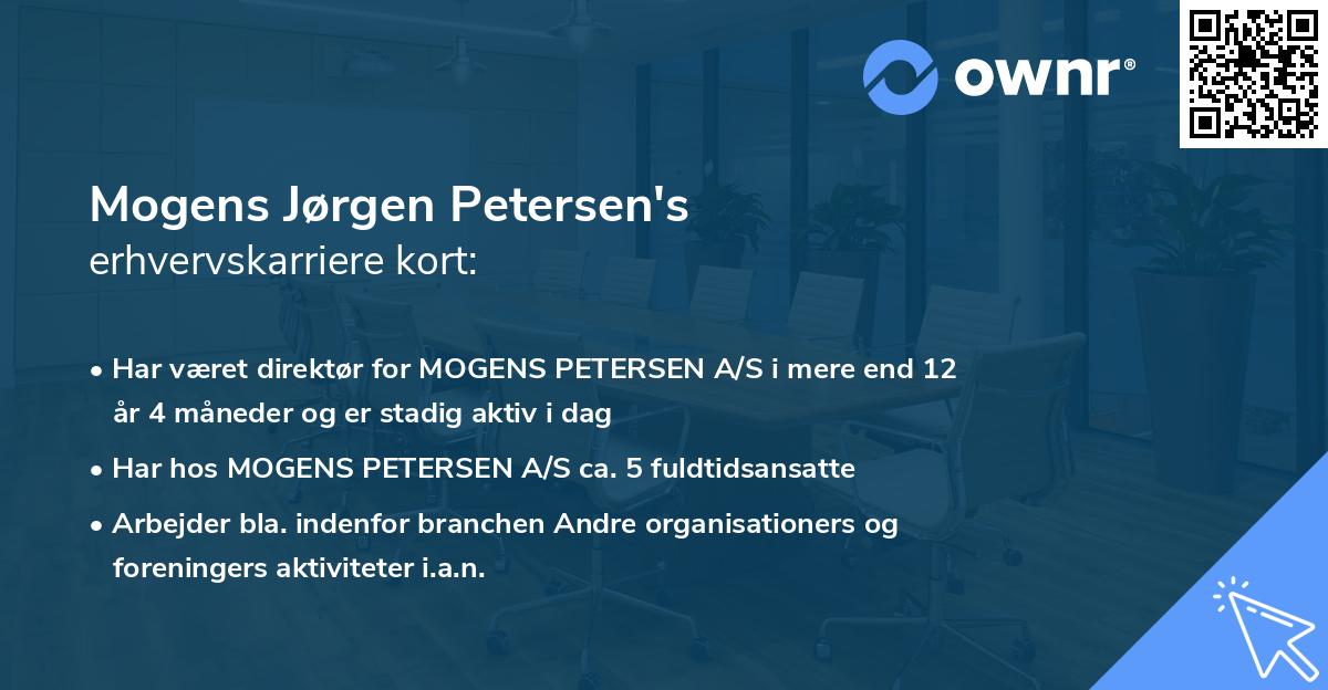 Mogens Jørgen Petersen's erhvervskarriere kort