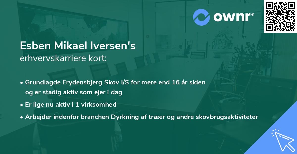 Esben Mikael Iversen's erhvervskarriere kort