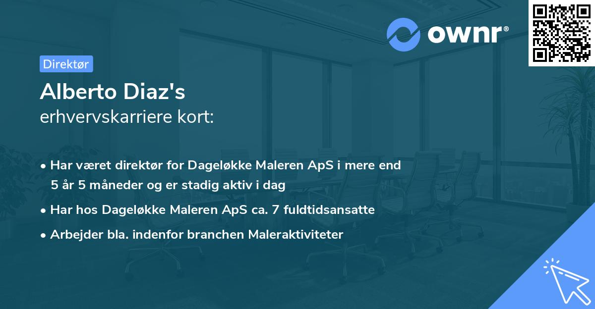 Alberto Diaz's erhvervskarriere kort