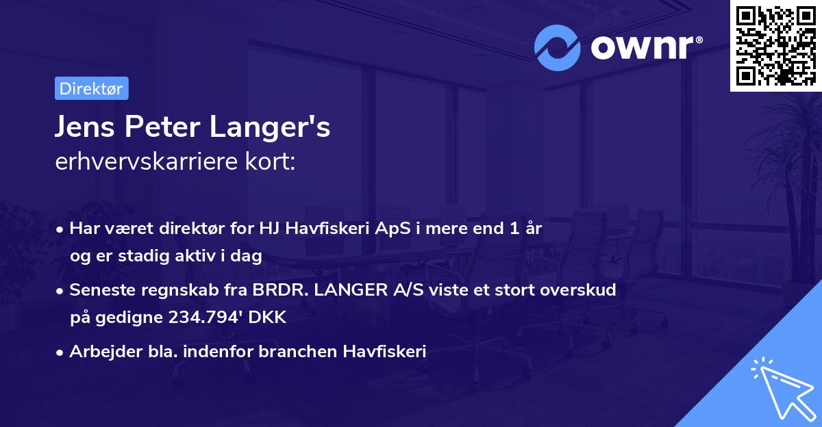 Jens Peter Langer's erhvervskarriere kort