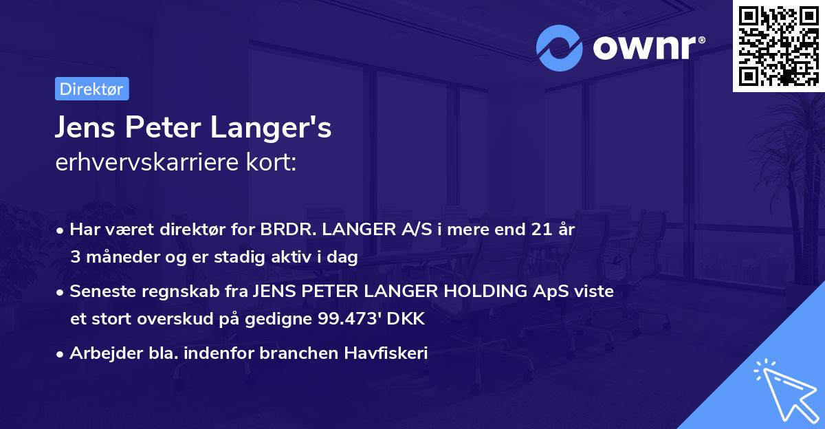 Jens Peter Langer's erhvervskarriere kort