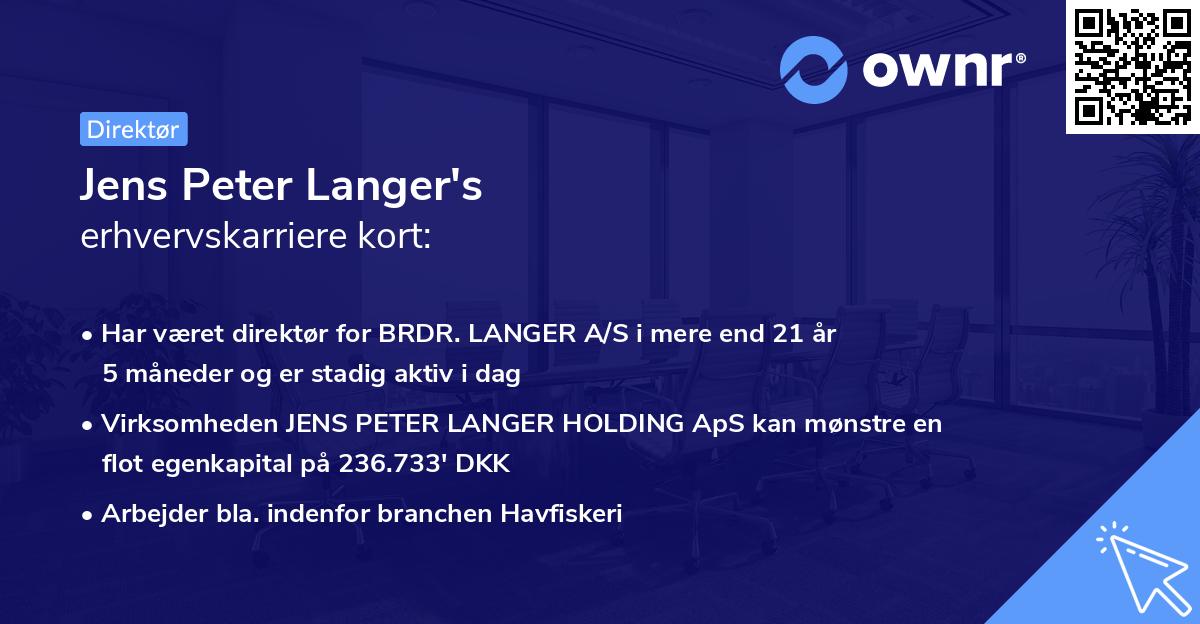 Jens Peter Langer's erhvervskarriere kort