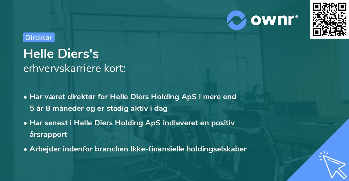 Helle Diers's erhvervskarriere kort