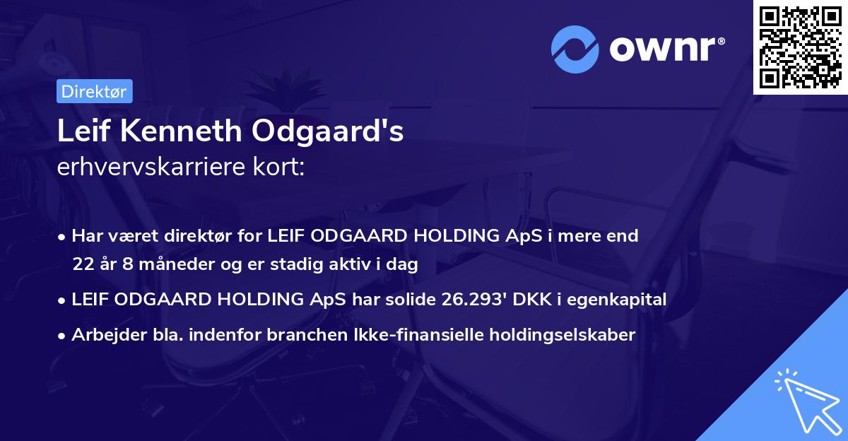 Leif Kenneth Odgaard's erhvervskarriere kort