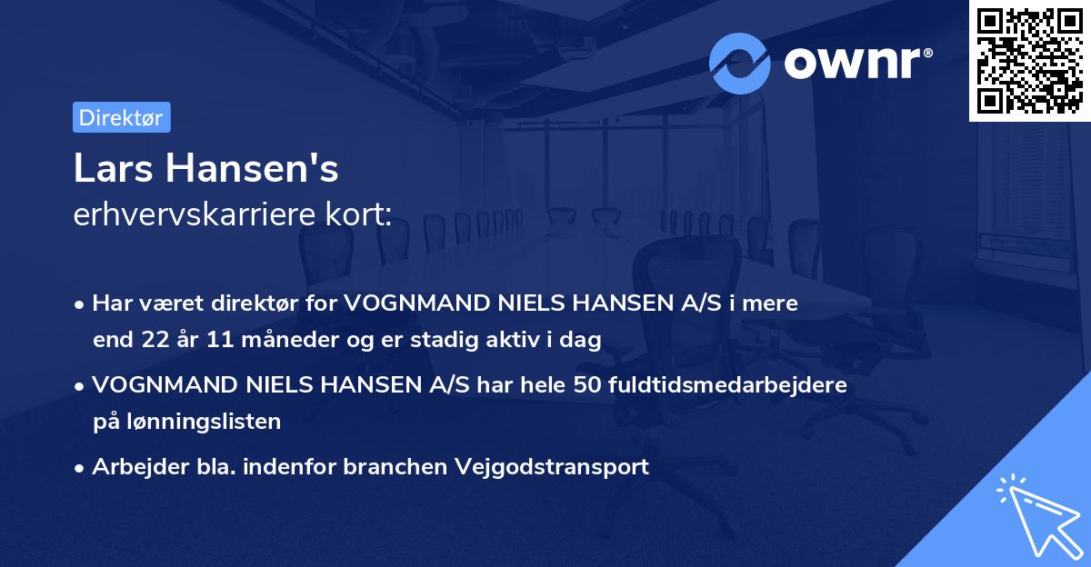 Lars Hansen's erhvervskarriere kort