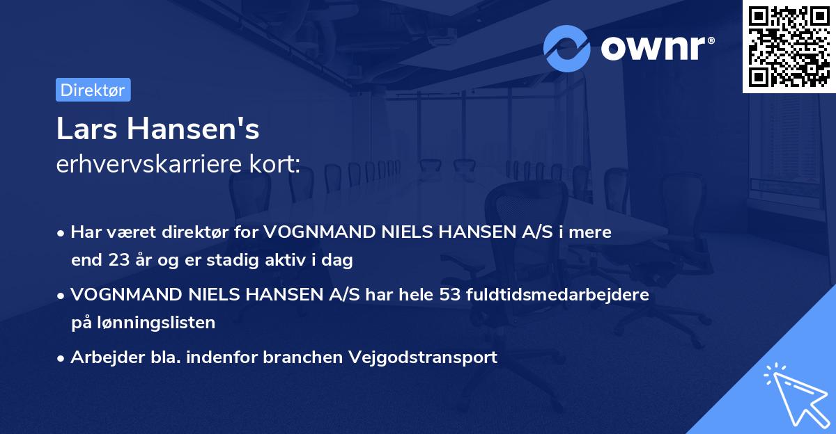 Lars Hansen's erhvervskarriere kort