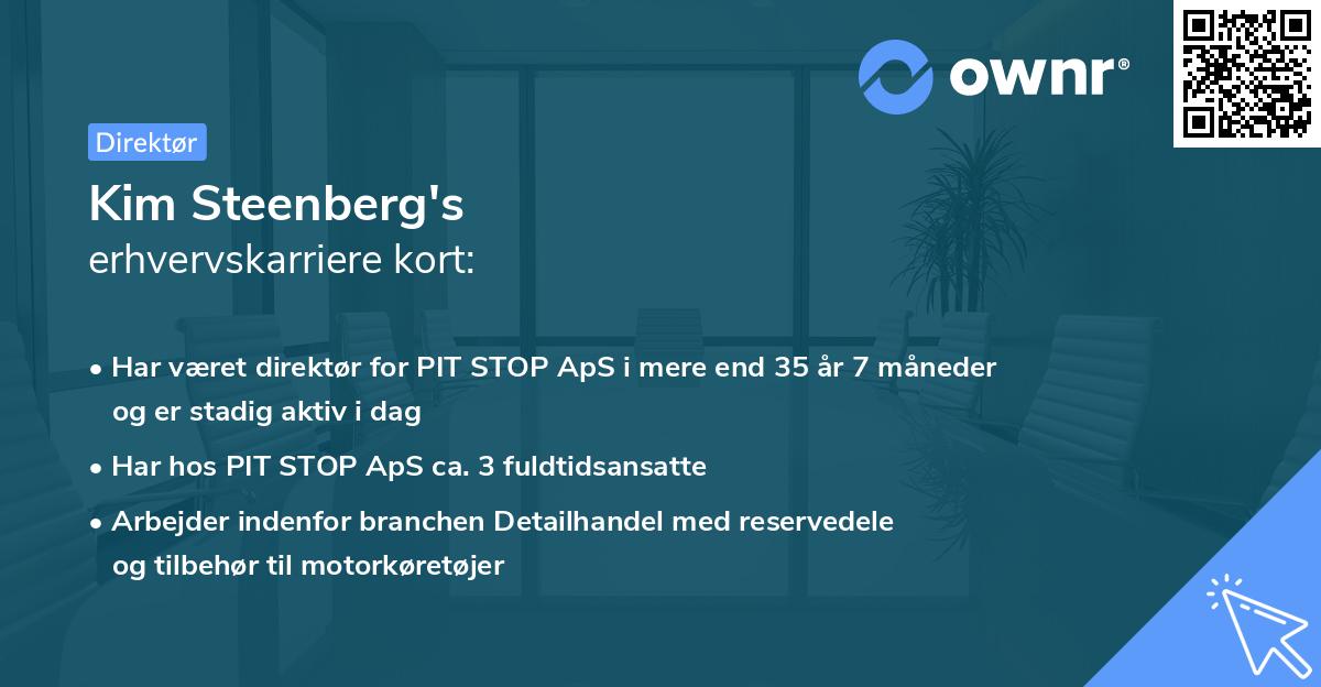 Kim Steenberg's erhvervskarriere kort
