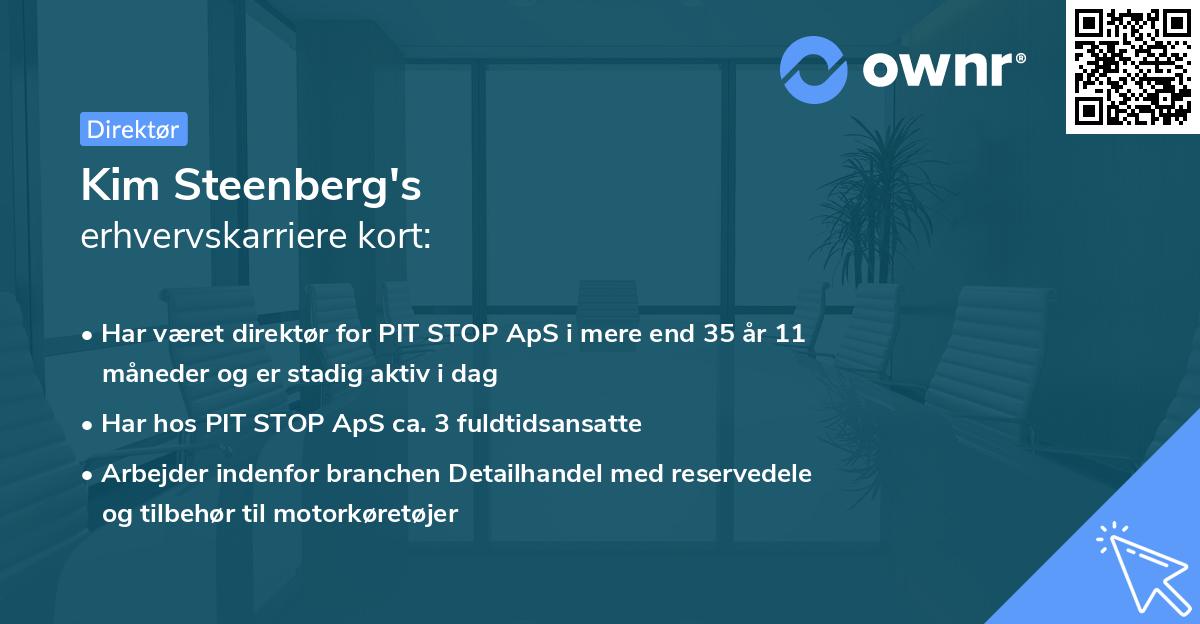 Kim Steenberg's erhvervskarriere kort
