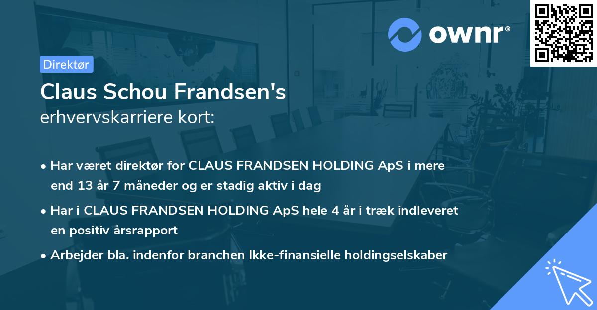Claus Schou Frandsen's erhvervskarriere kort