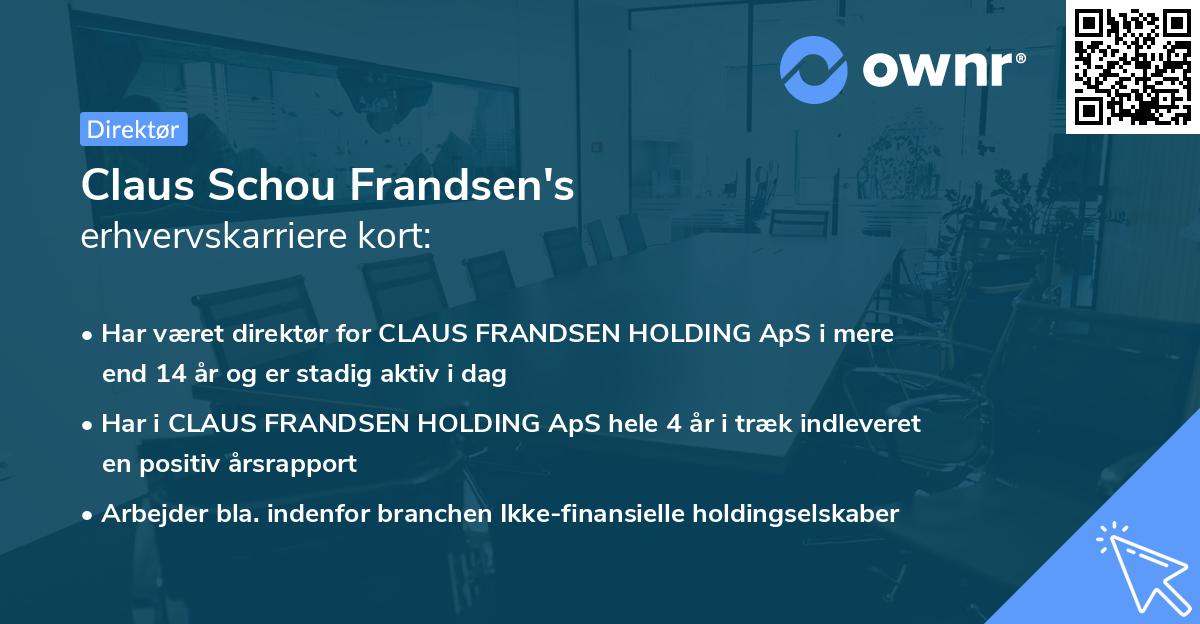 Claus Schou Frandsen's erhvervskarriere kort