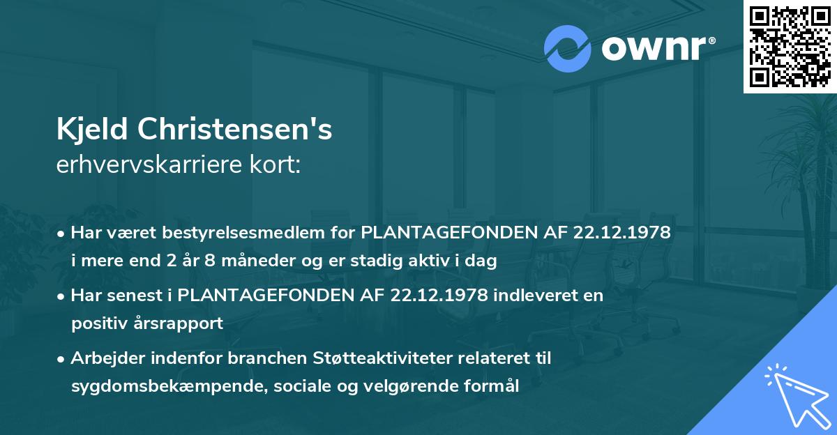 Kjeld Christensen's erhvervskarriere kort