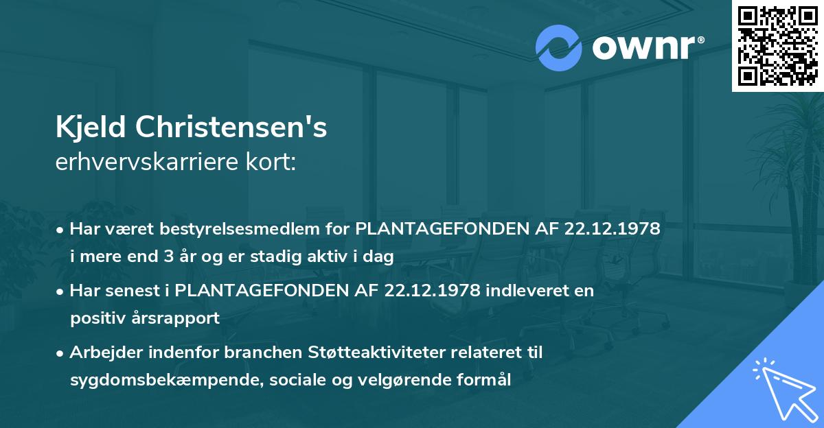 Kjeld Christensen's erhvervskarriere kort