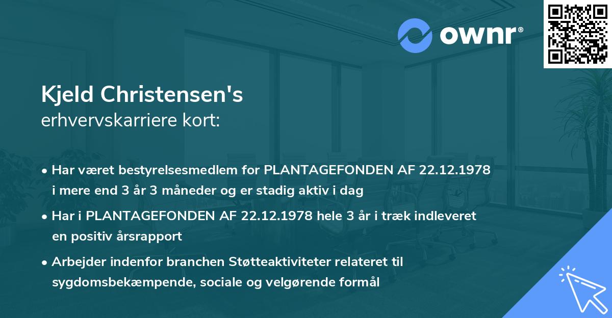 Kjeld Christensen's erhvervskarriere kort