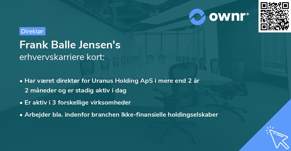 Frank Balle Jensen's erhvervskarriere kort