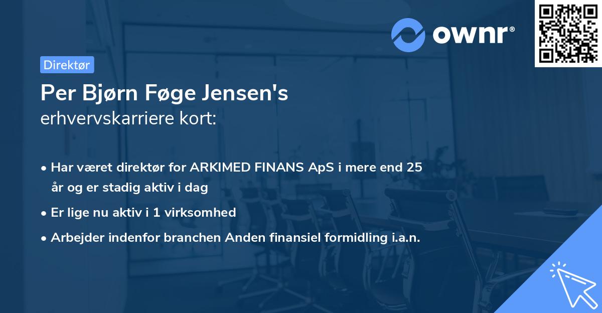 Per Bjørn Føge Jensen's erhvervskarriere kort