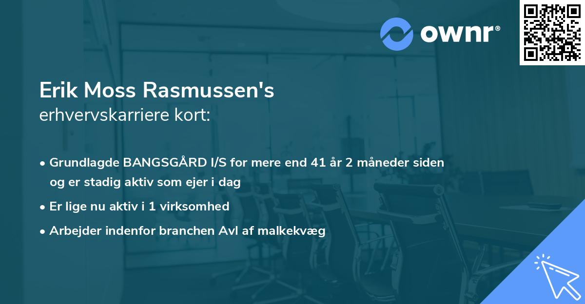 Erik Moss Rasmussen's erhvervskarriere kort