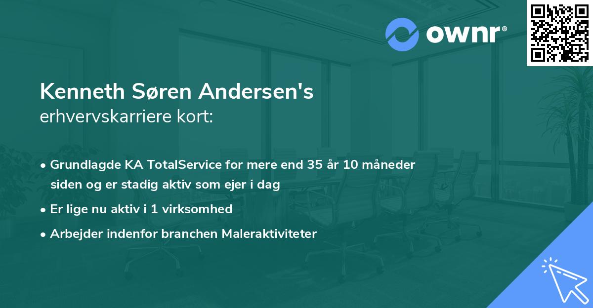 Kenneth Søren Andersen's erhvervskarriere kort
