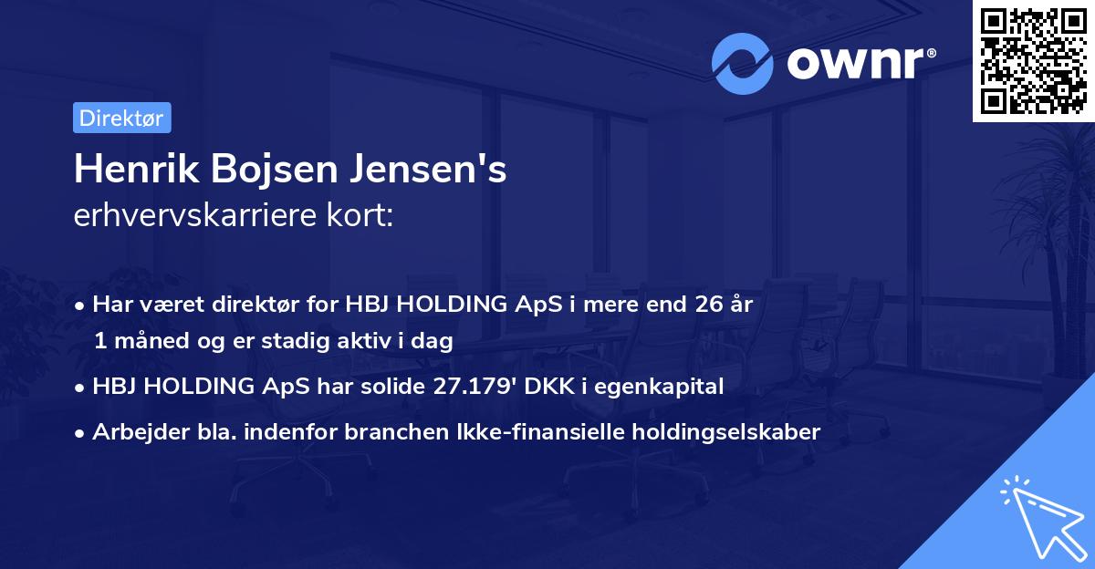 Henrik Bojsen Jensen's erhvervskarriere kort