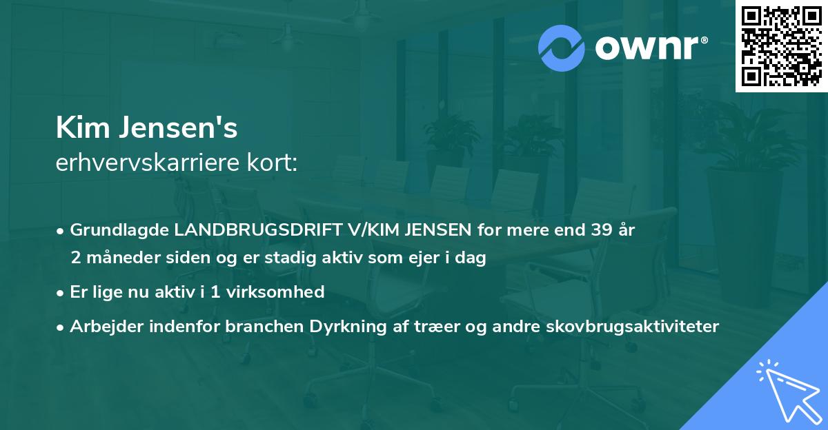 Kim Jensen's erhvervskarriere kort