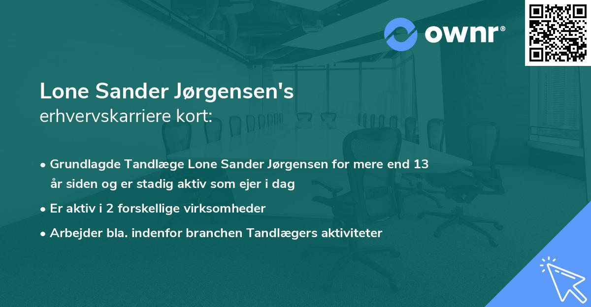 Lone Sander Jørgensen's erhvervskarriere kort