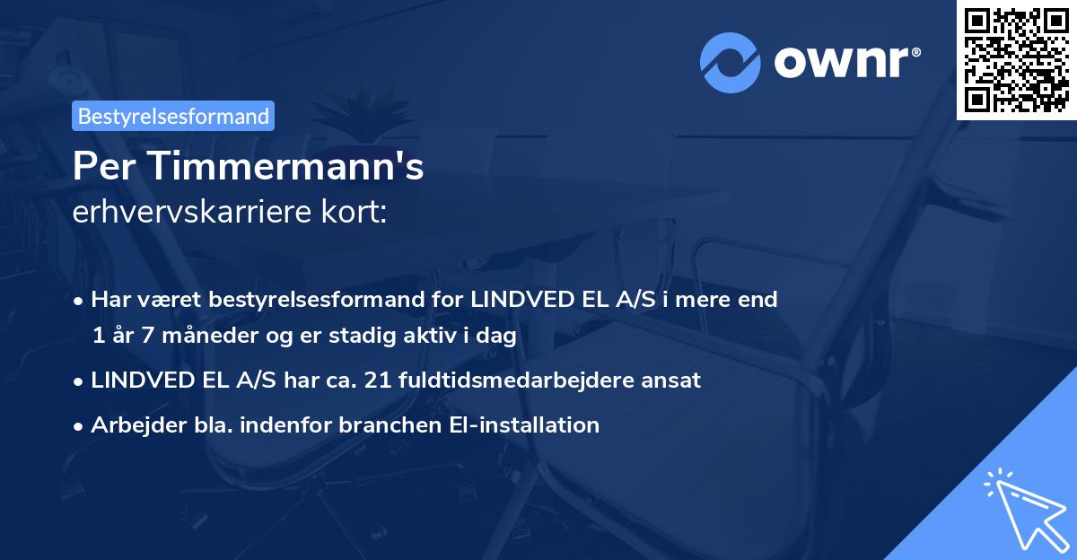 Per Timmermann's erhvervskarriere kort