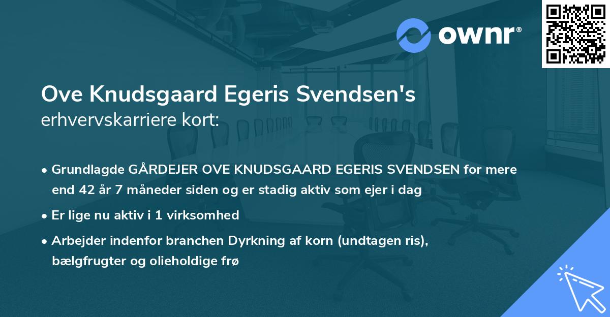 Ove Knudsgaard Egeris Svendsen's erhvervskarriere kort