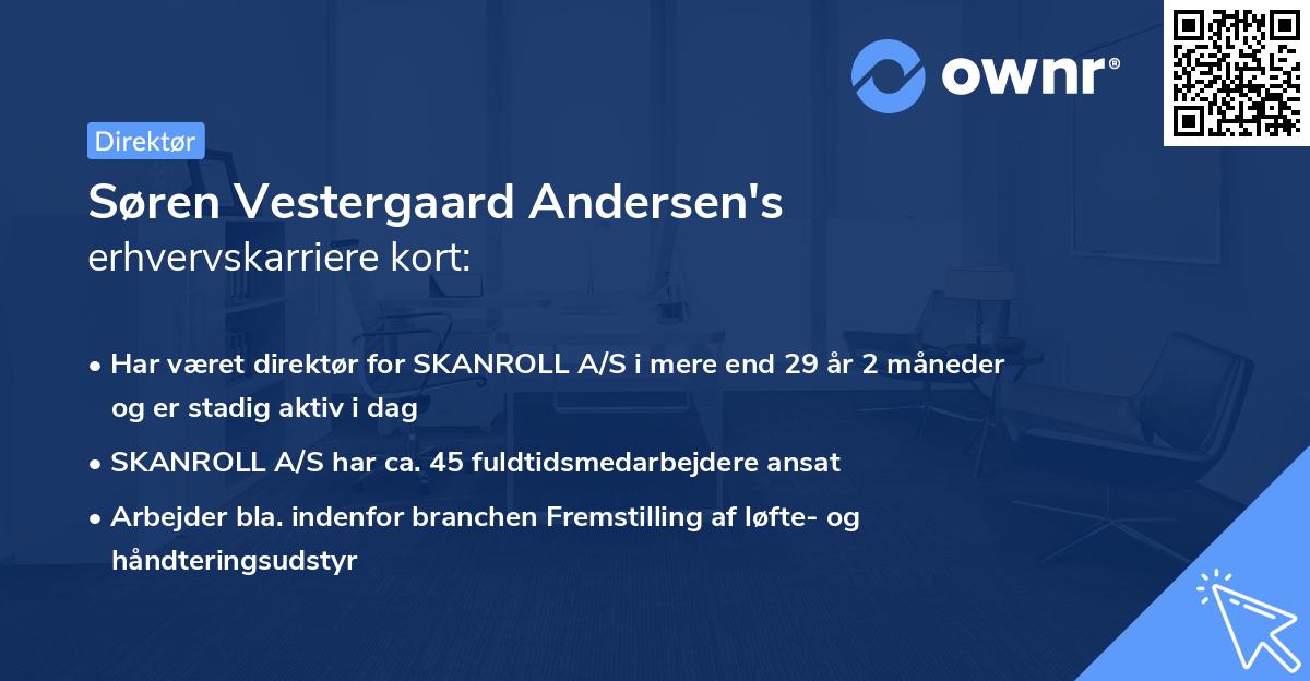Søren Vestergaard Andersen's erhvervskarriere kort
