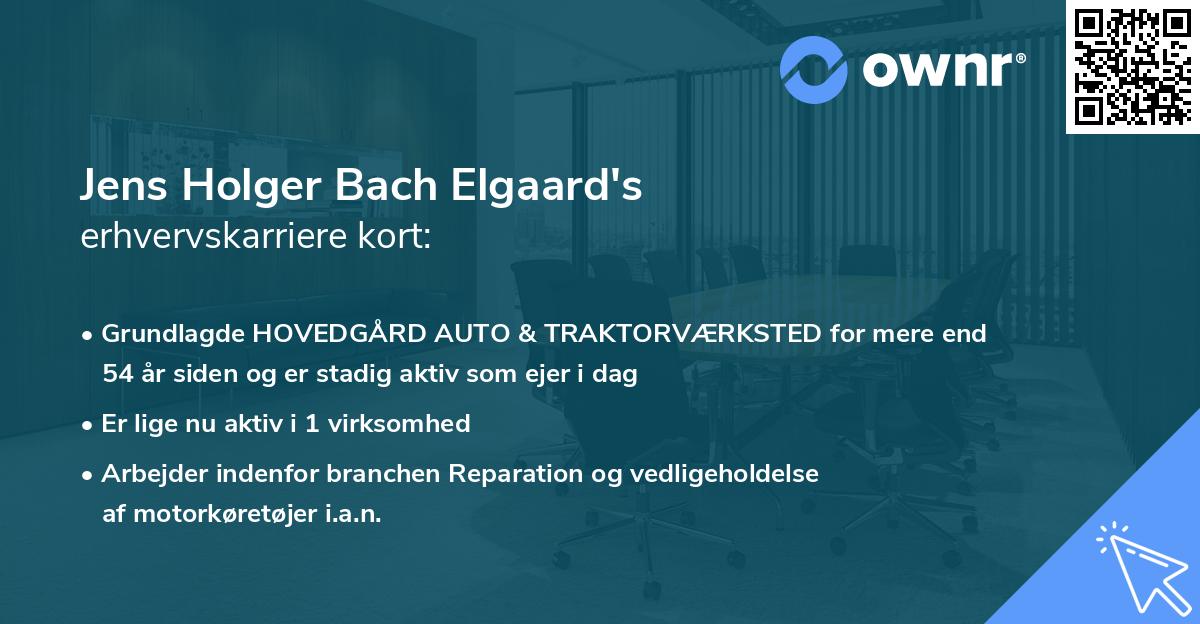 Jens Holger Bach Elgaard's erhvervskarriere kort