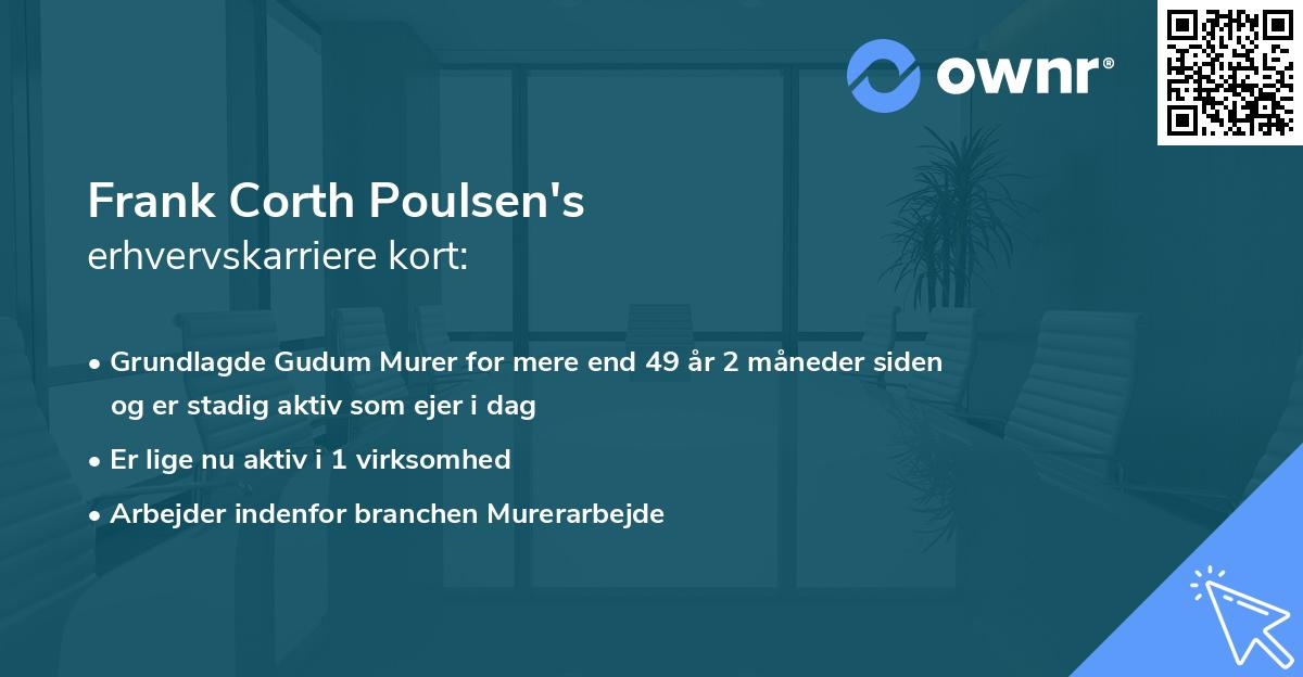 Frank Corth Poulsen's erhvervskarriere kort