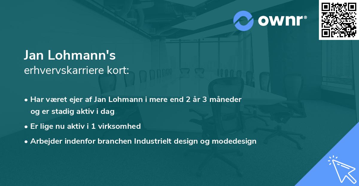 Jan Lohmann's erhvervskarriere kort