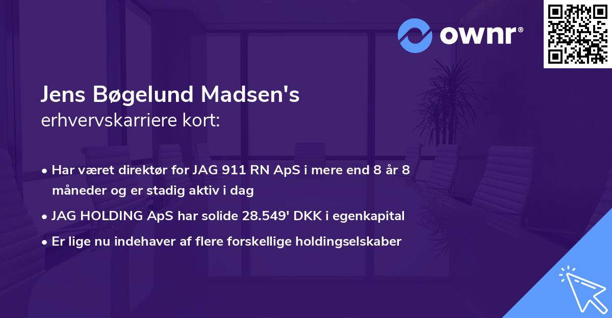 Jens Bøgelund Madsen's erhvervskarriere kort