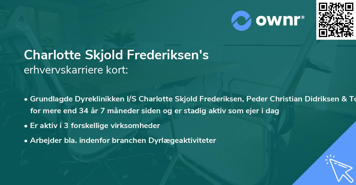 Charlotte Skjold Frederiksen's erhvervskarriere kort