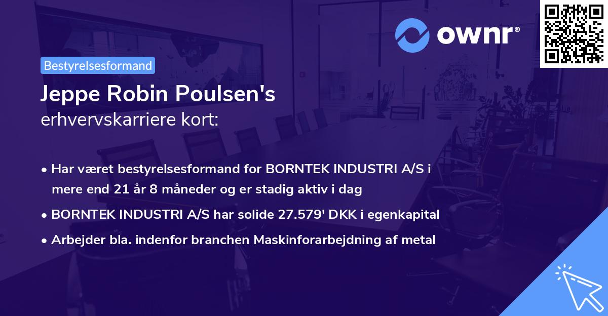 Jeppe Robin Poulsen's erhvervskarriere kort