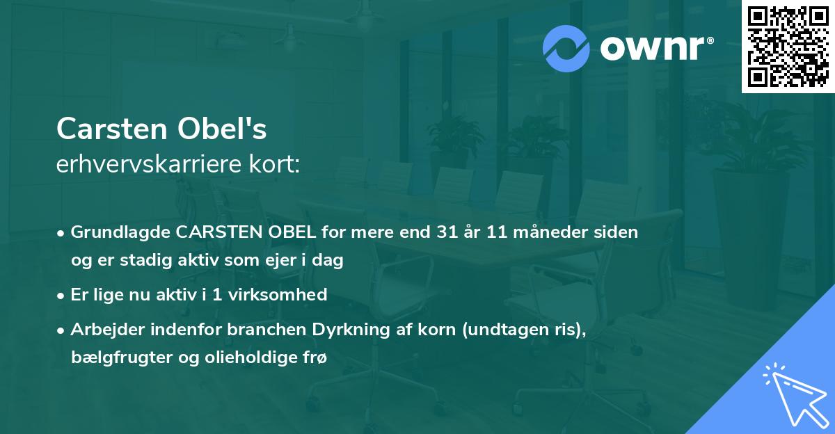 Carsten Obel's erhvervskarriere kort