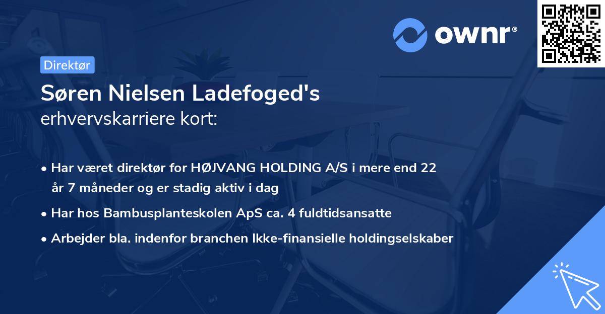 Søren Nielsen Ladefoged's erhvervskarriere kort