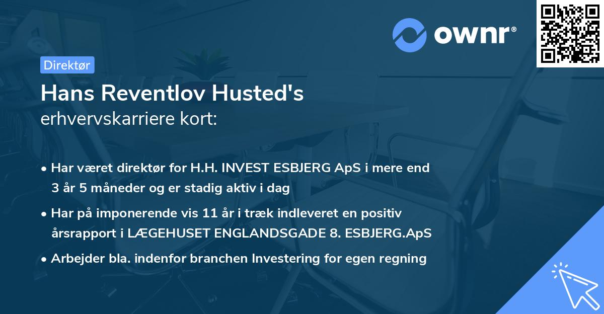 Hans Reventlov Husted's erhvervskarriere kort