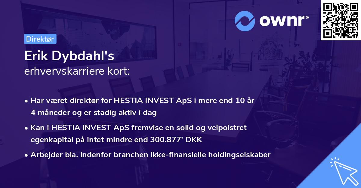 Erik Dybdahl's erhvervskarriere kort