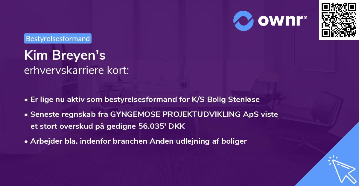 Kim Breyen's erhvervskarriere kort