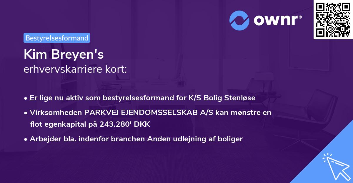 Kim Breyen's erhvervskarriere kort