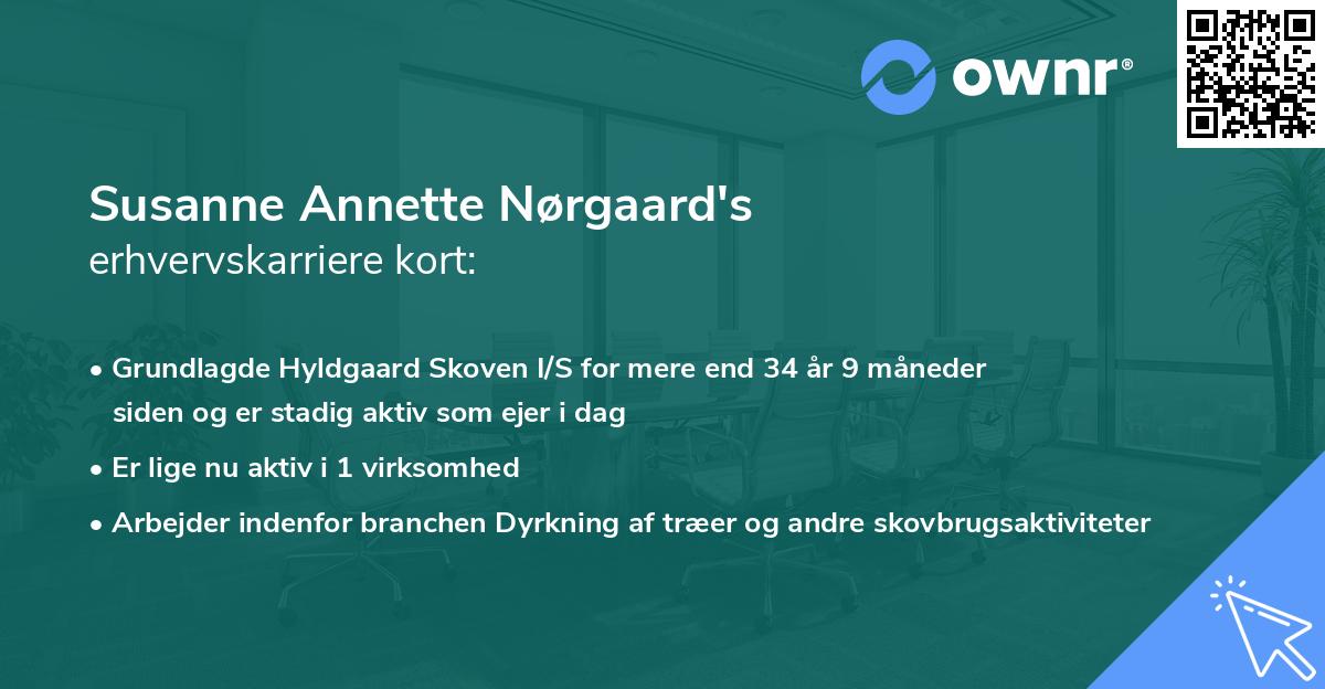 Susanne Annette Nørgaard's erhvervskarriere kort