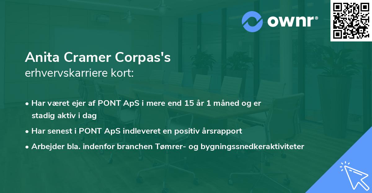 Anita Cramer Corpas's erhvervskarriere kort
