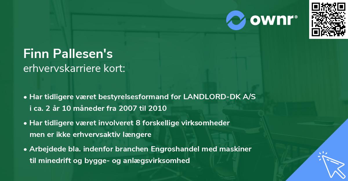 Finn Pallesen's erhvervskarriere kort