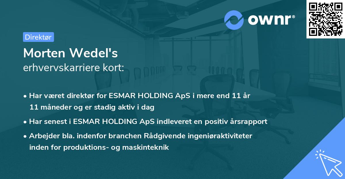 Morten Wedel's erhvervskarriere kort