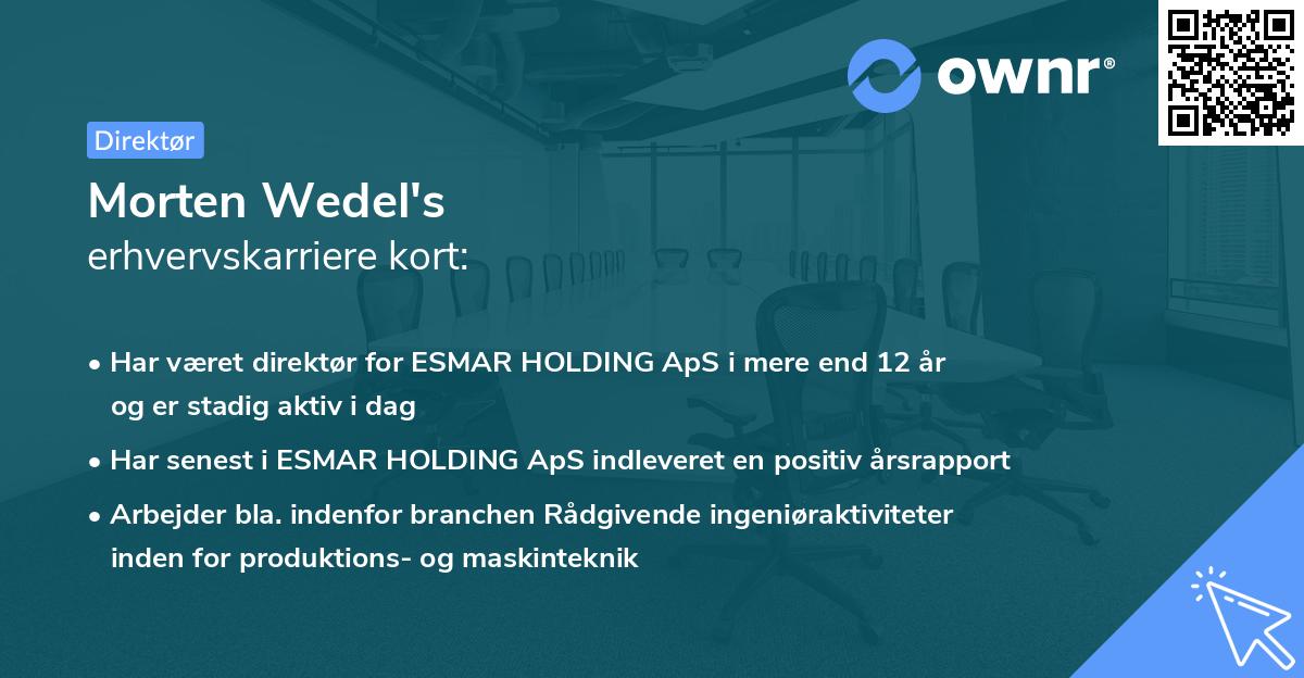 Morten Wedel's erhvervskarriere kort