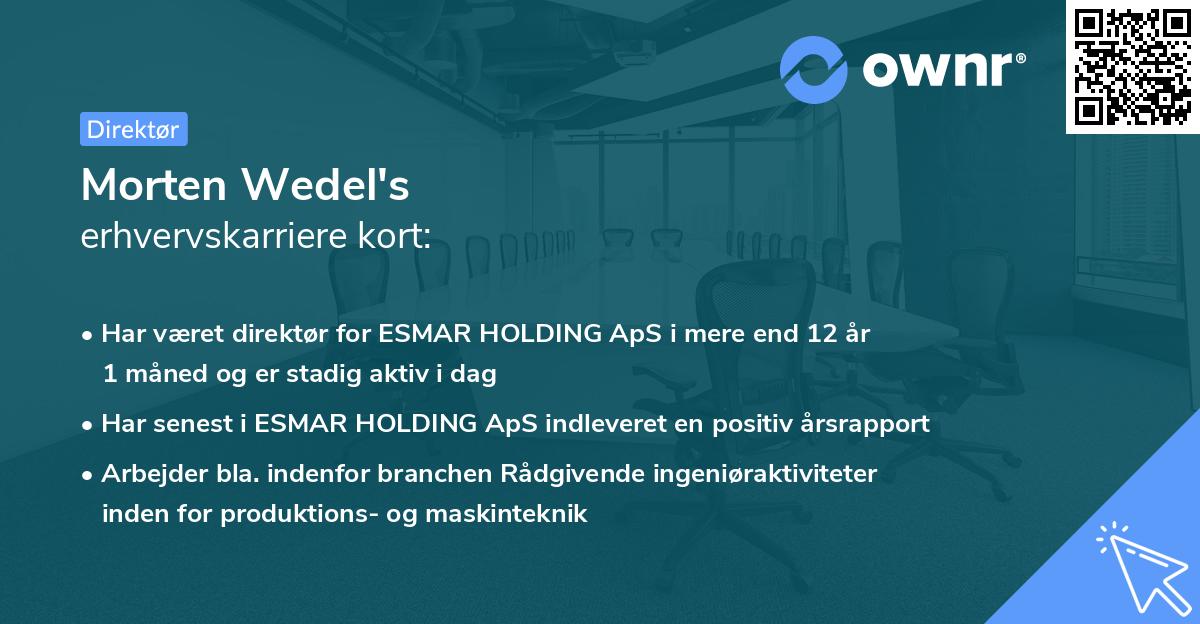 Morten Wedel's erhvervskarriere kort