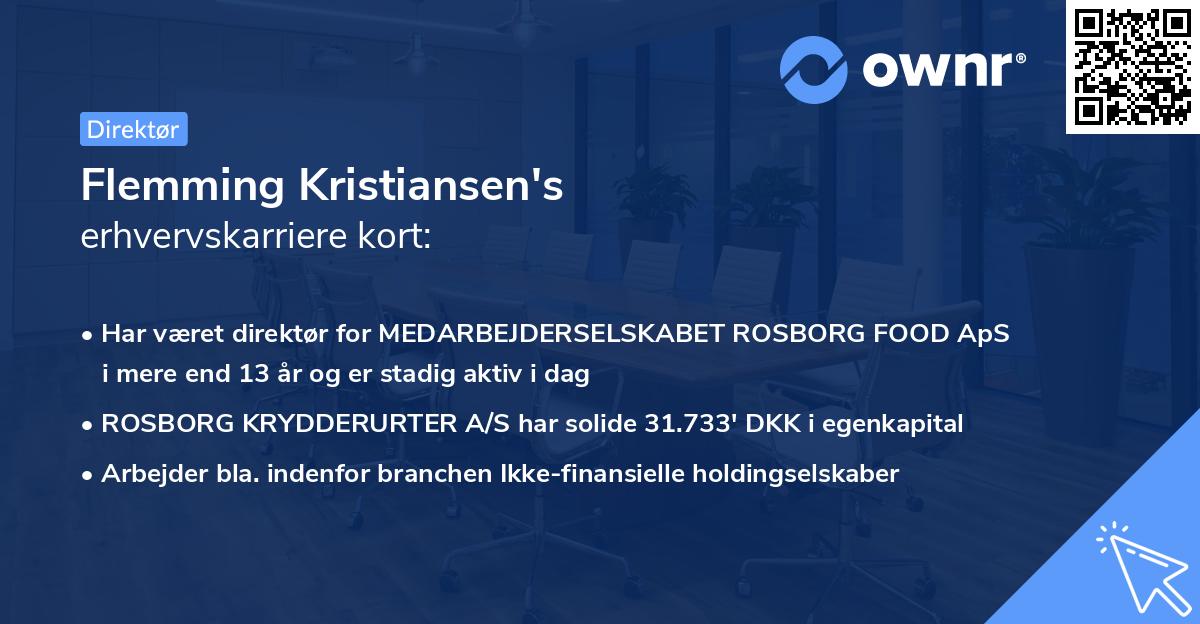 Flemming Kristiansen's erhvervskarriere kort